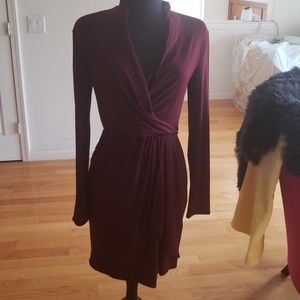 Burgandy Short Wrap Dress